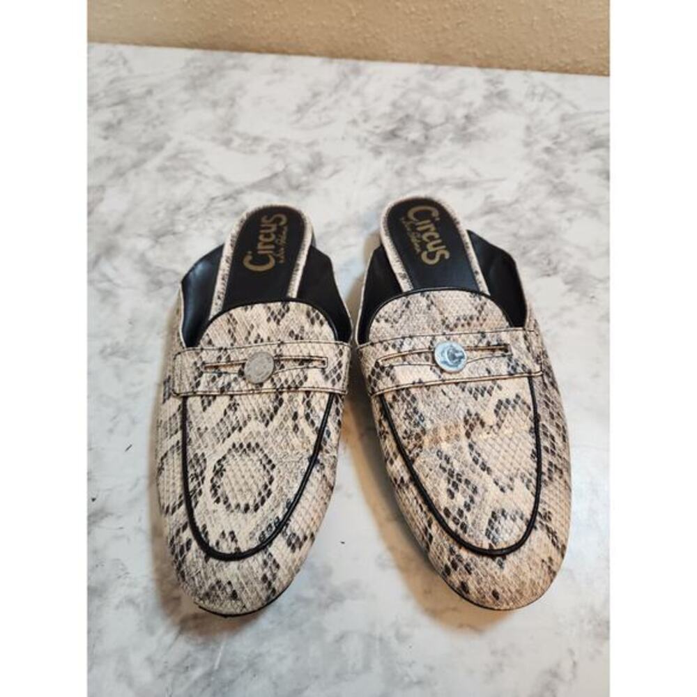 Circus by Sam‎ Edelman Snakeskin Hal Penny Slide Slip On Loafer Flats Size 10